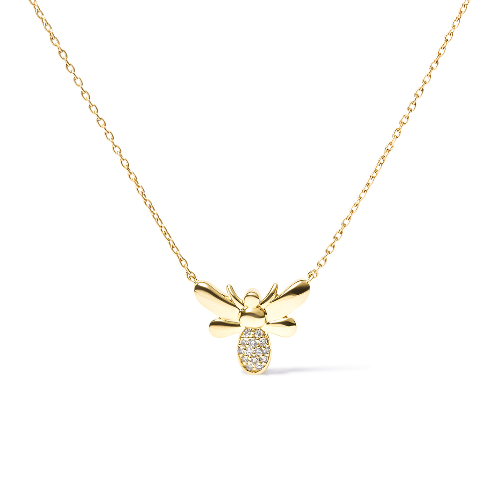 10K Yellow Gold Diamond Accented Bumble Bee